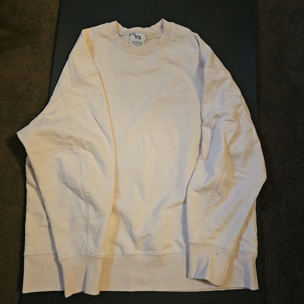 Y-3 Off-White Men's Large Crewneck Sweater.
